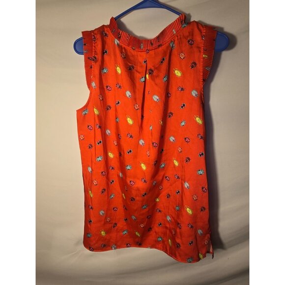 Talbots Womens Science Teacher Quirky Teacher Shirt Blouse Bugs Size Medium M - Picture 3 of 3